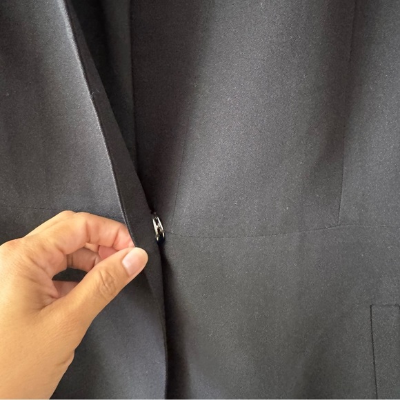 Rachel Zoe 1 Button Blazer Size Lg Black Minimal Office Neutral Closet Staple - Picture 4 of 9